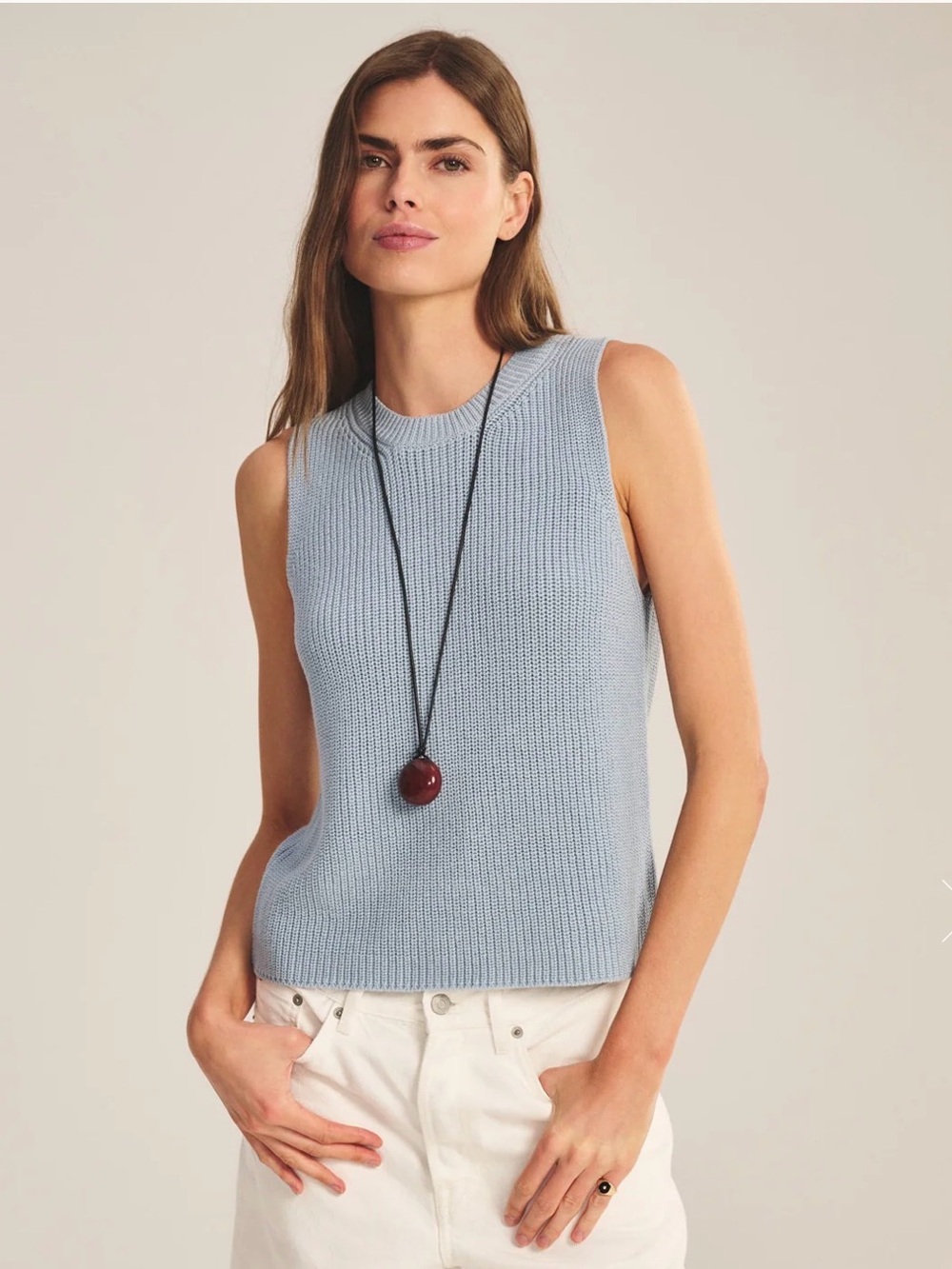 Velvet by Graham & Spencer Seretta Cotton Sweater Tank Sleeveless Knit Top - #95